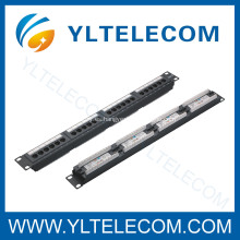 1U 19 pulgadas 24port(4*6) Patch Panel tipo etiqueta Cat.5e y Cat.6